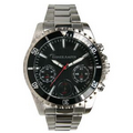 Men's Chronograph Bracelet Watch W/ Black Dial